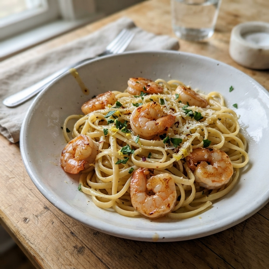 Lemon Garlic Butter Shrimp Pasta