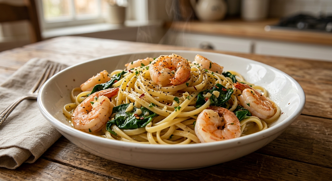 One-Pan Lemon Garlic Shrimp Pasta