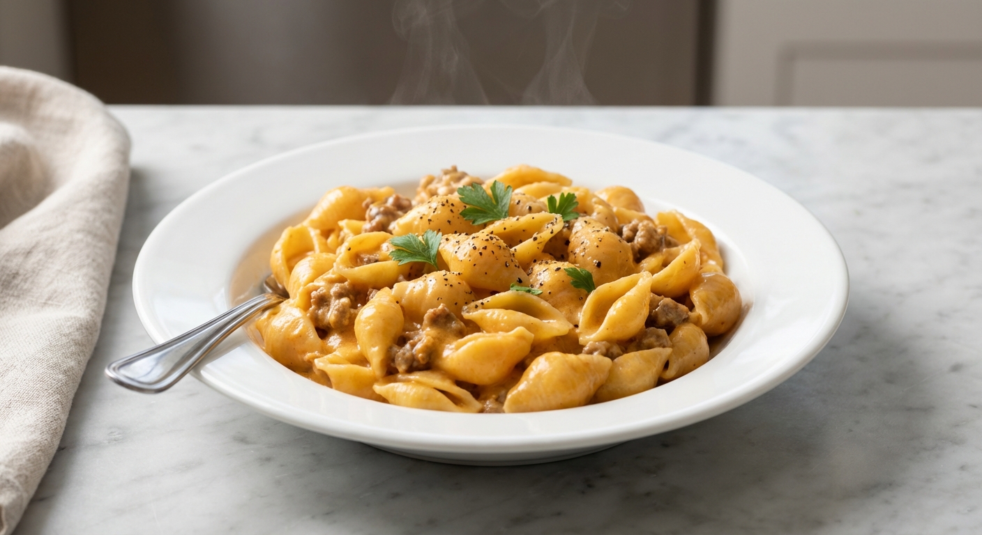 Creamy One-Pan Cheesy Shells