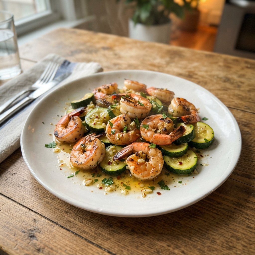 One-Pan Garlic Butter Shrimp and Zucchini