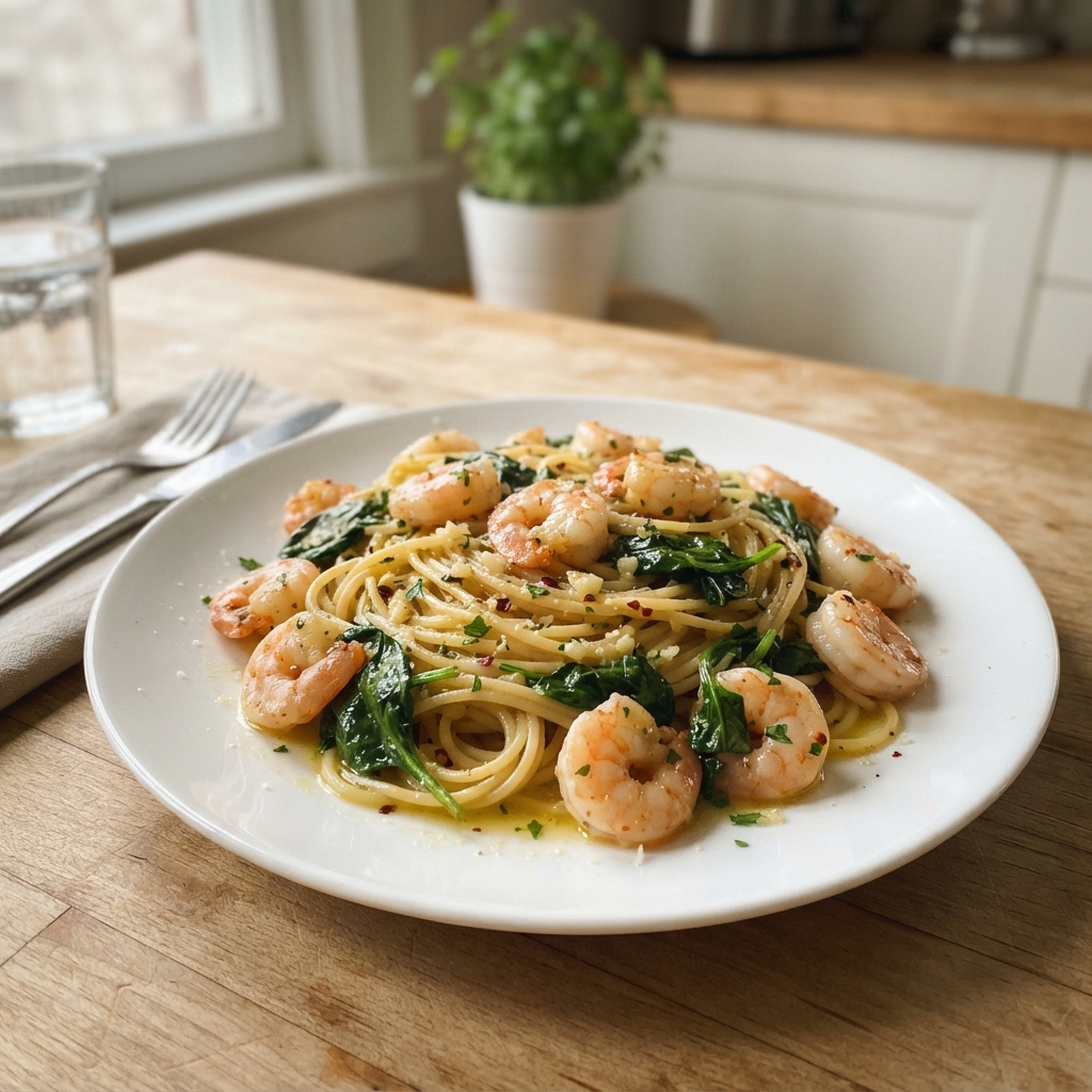 One-Pan Lemon Garlic Shrimp Pasta