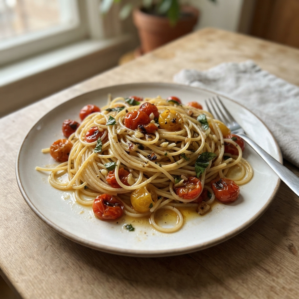 One-Pan Garlic Butter Tomato Pasta