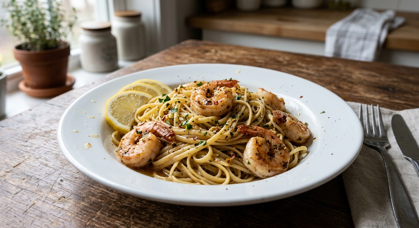 Lemon Garlic Butter Shrimp Pasta