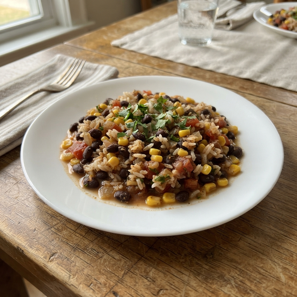 Budget Black Bean and Rice Skillet