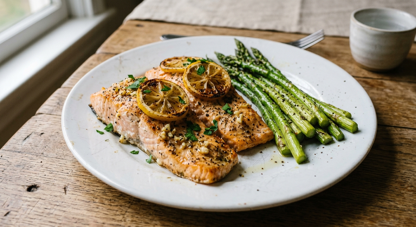 Lemon Garlic Sheet Pan Salmon and Asparagus