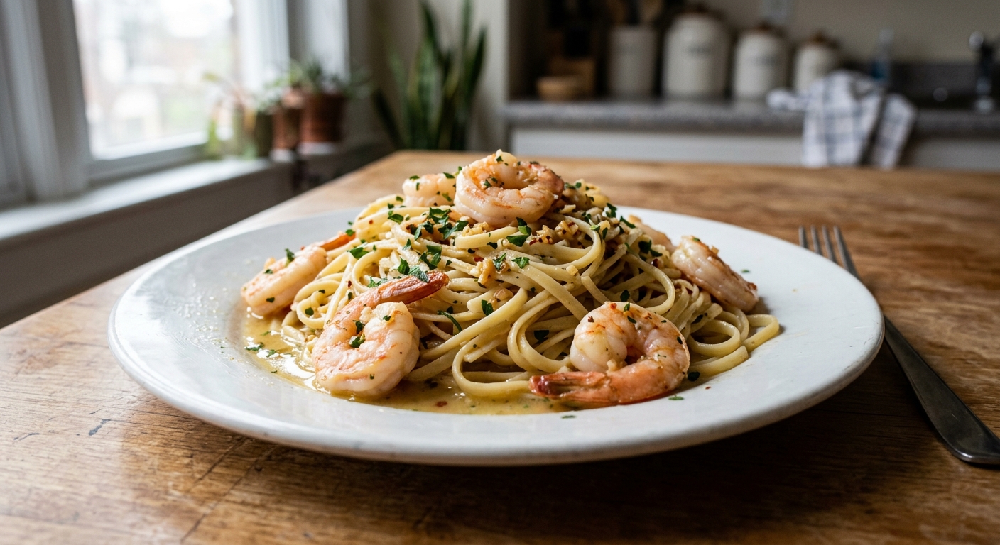 One-Pan Lemon Garlic Shrimp Pasta