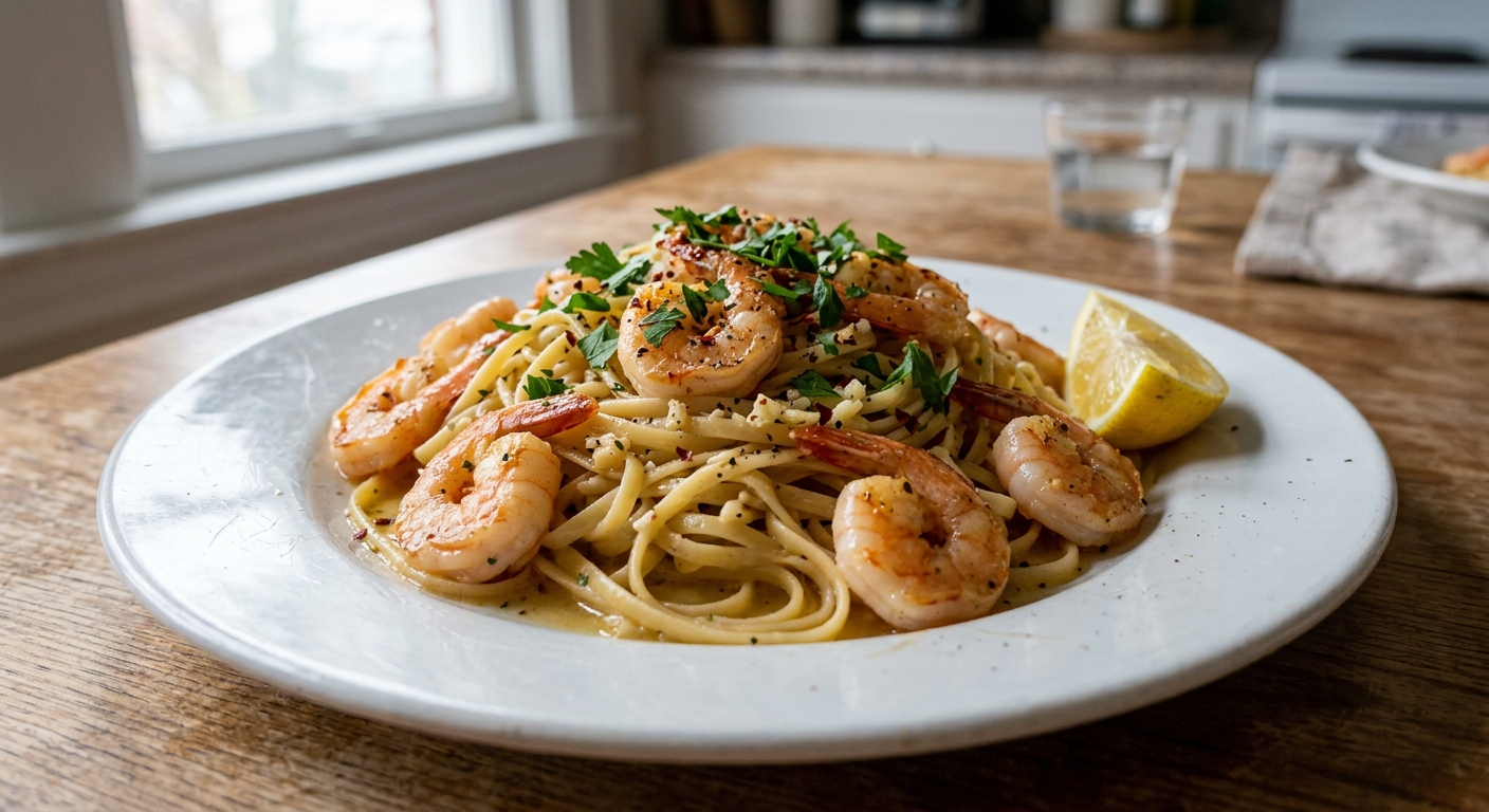 Lemon Garlic Butter Shrimp Pasta