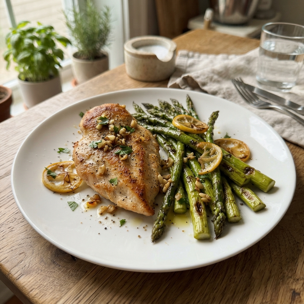 One-Pan Lemon Herb Chicken and Asparagus