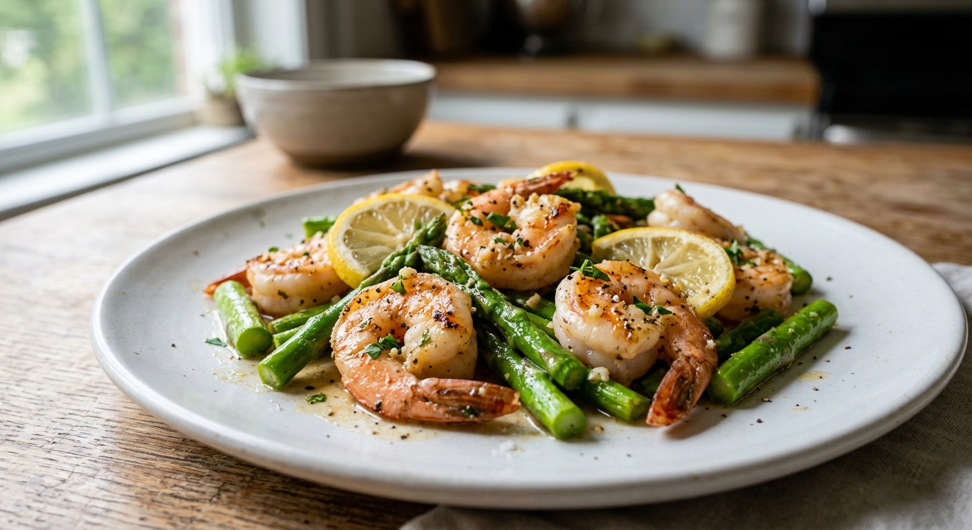 One-Pan Lemon Garlic Shrimp and Asparagus