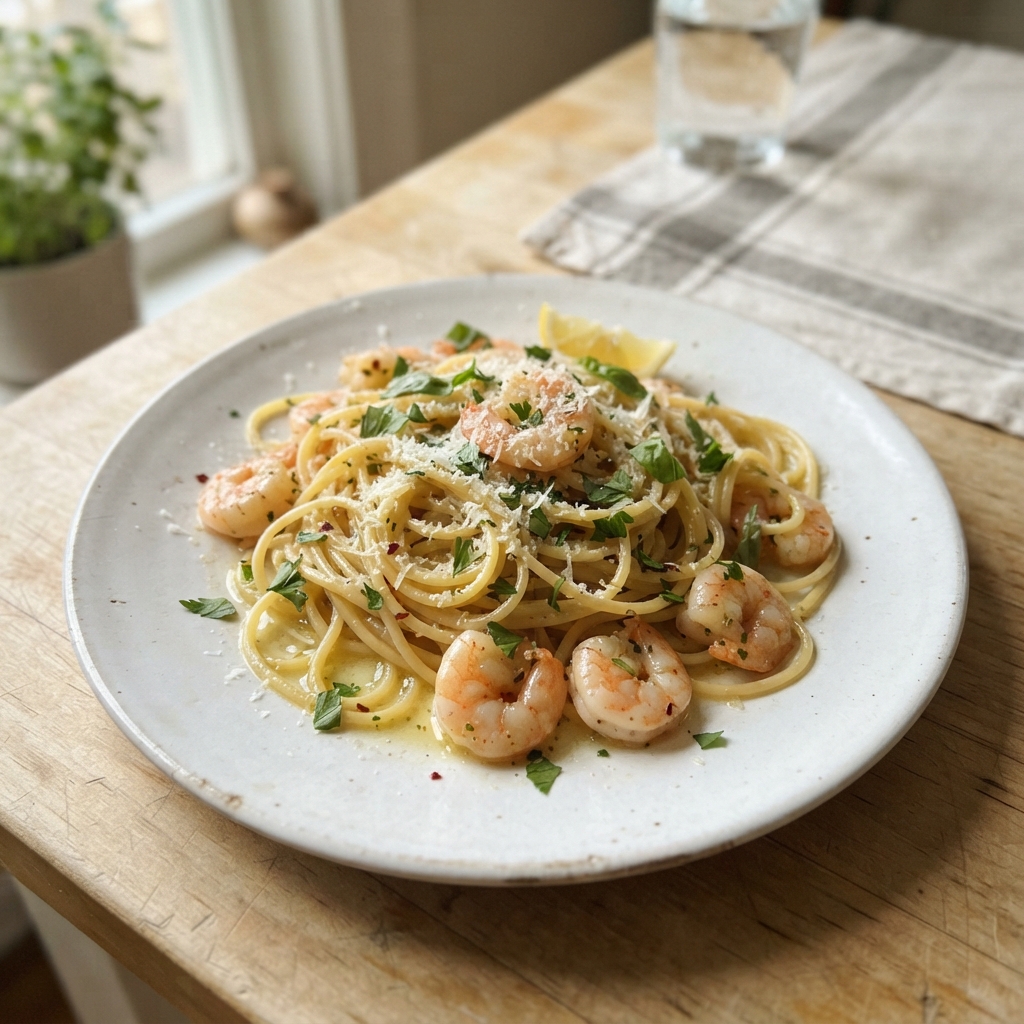 One-Pan Garlic Butter Shrimp and Pasta