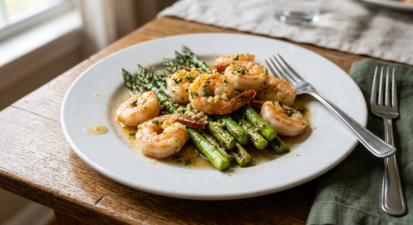One-Pan Garlic Lemon Butter Shrimp and Asparagus