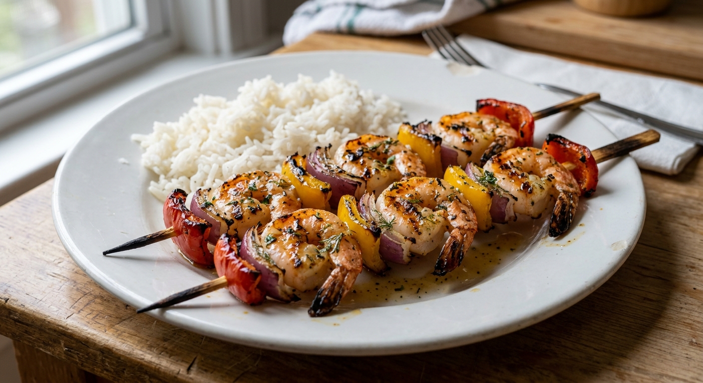Zesty Grilled Shrimp and Vegetable Skewers