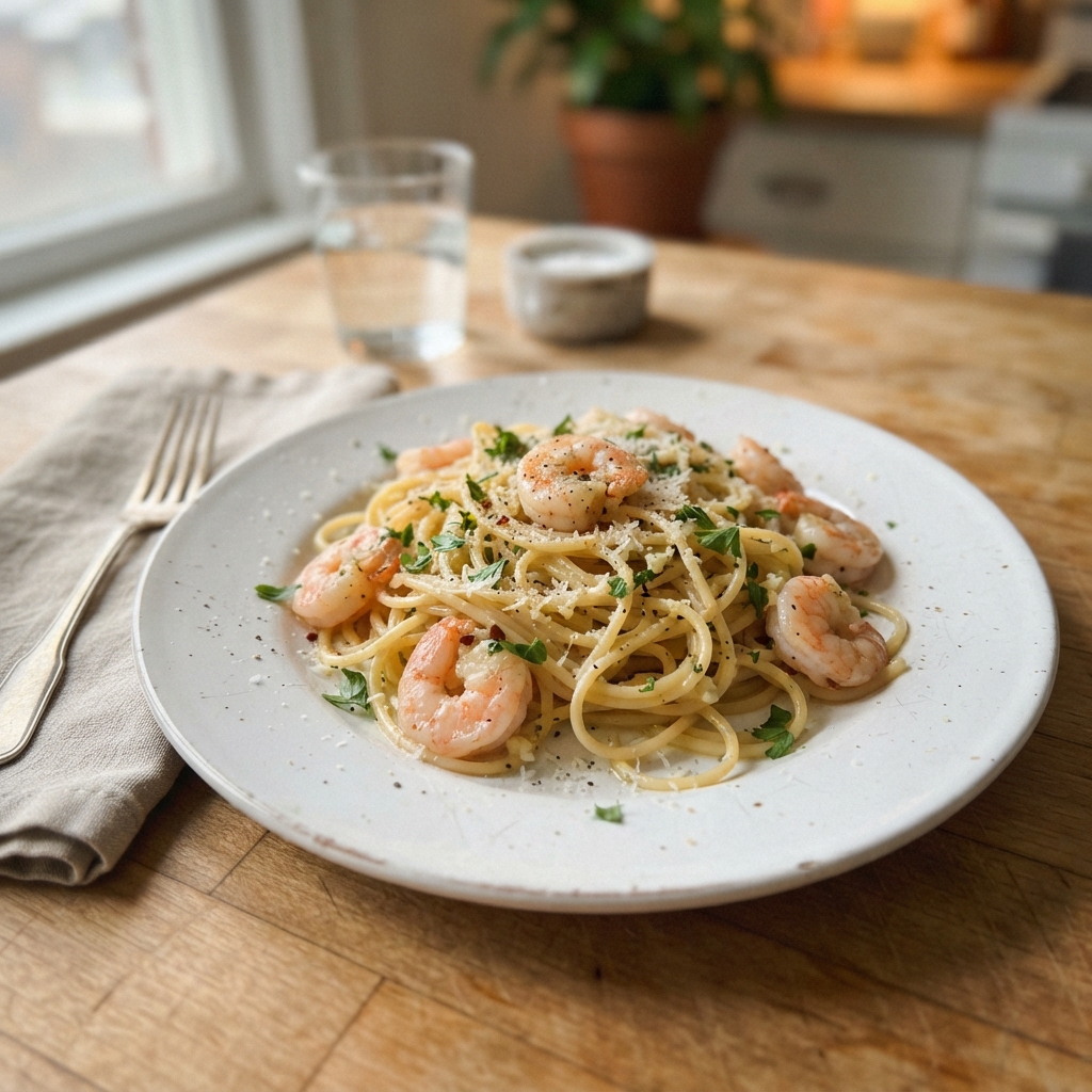 One-Pan Garlic Butter Shrimp and Pasta