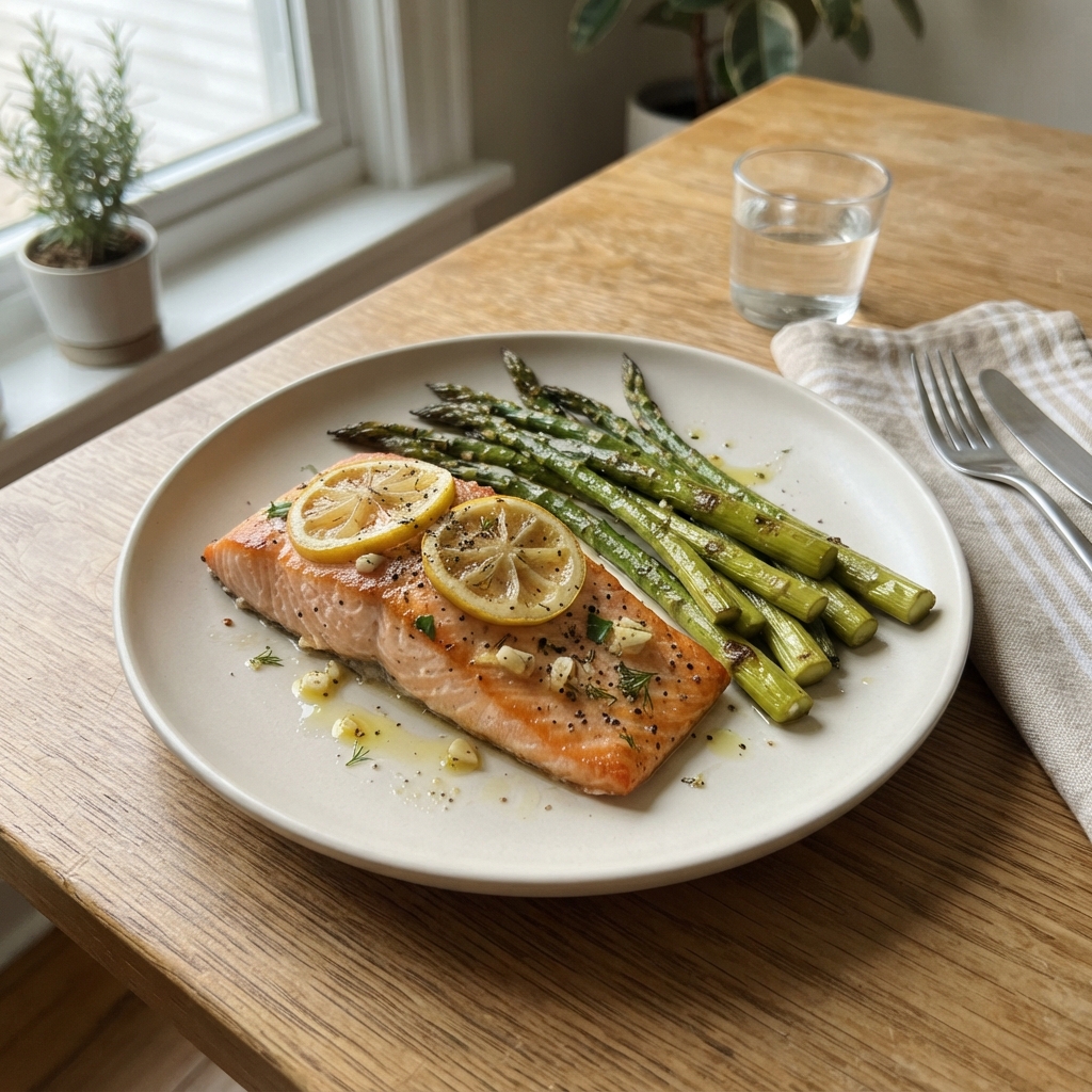 Lemon Garlic Sheet Pan Salmon and Asparagus