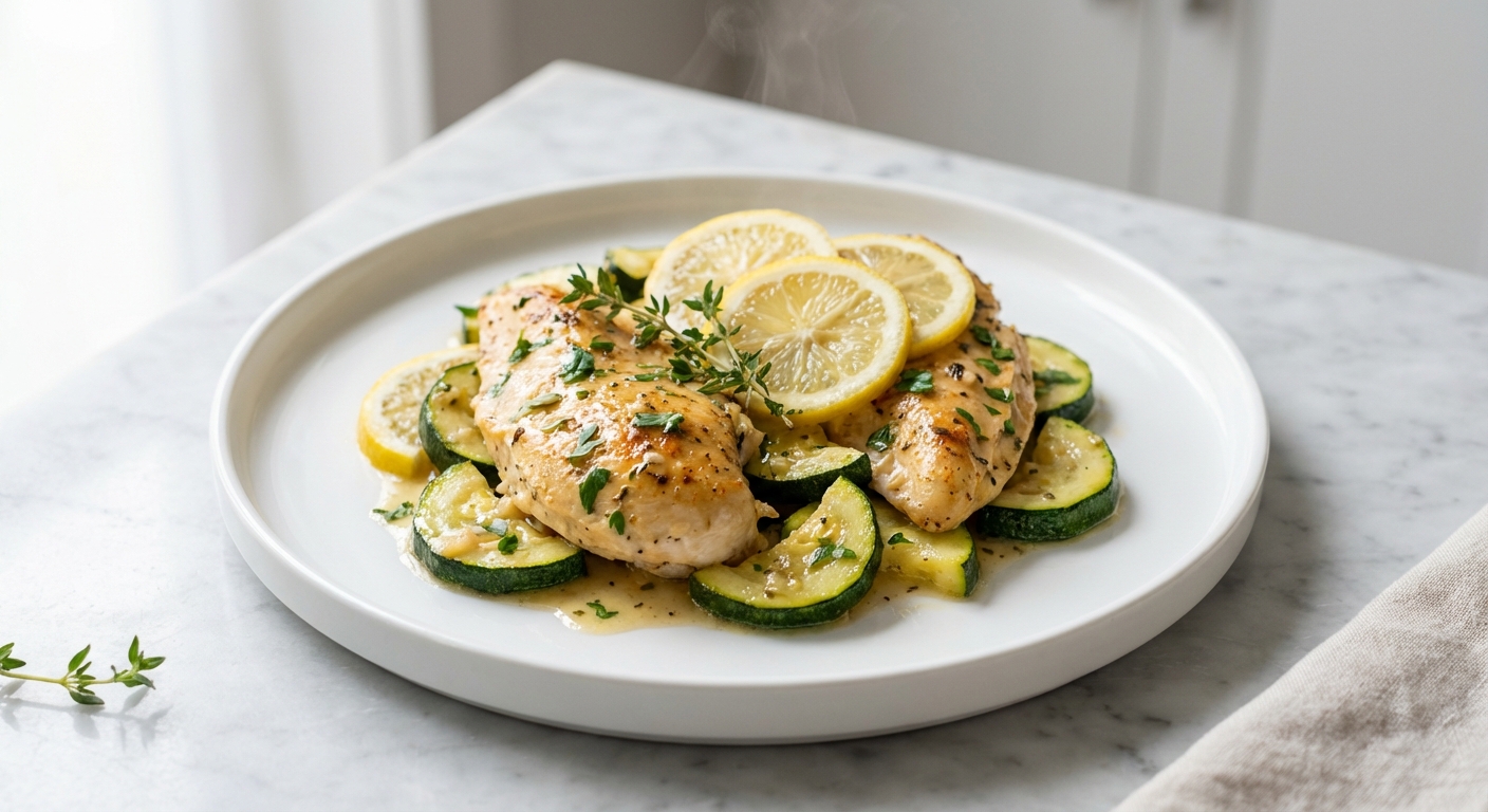 Sheet Pan Lemon Garlic Chicken and Zucchini