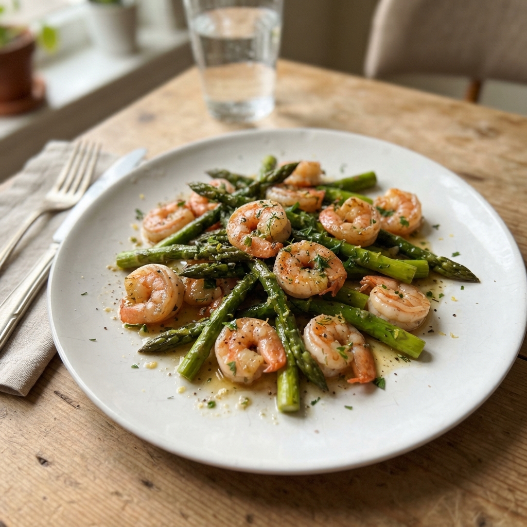 One-Pan Garlic Butter Shrimp and Asparagus