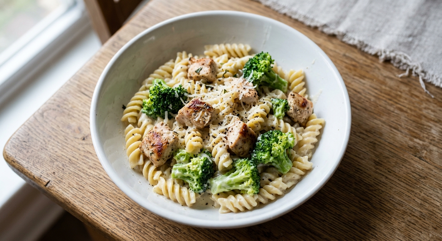 One-Pan Creamy Broccoli and Chicken Pasta