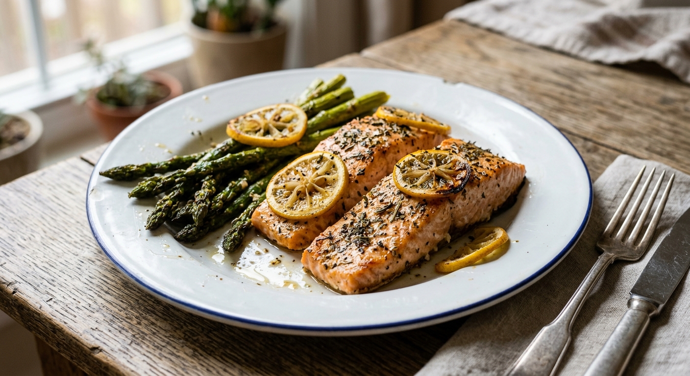 Sheet Pan Lemon Herb Salmon and Asparagus