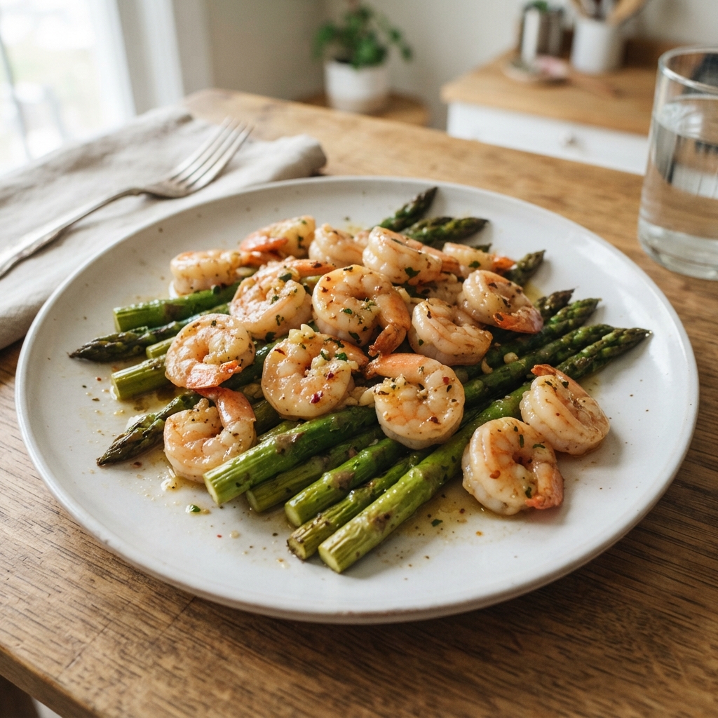 One-Pan Garlic Butter Shrimp and Asparagus