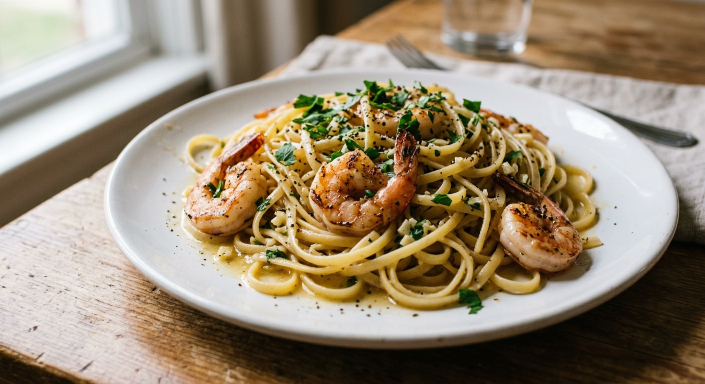 Lemon Garlic Butter Shrimp Pasta