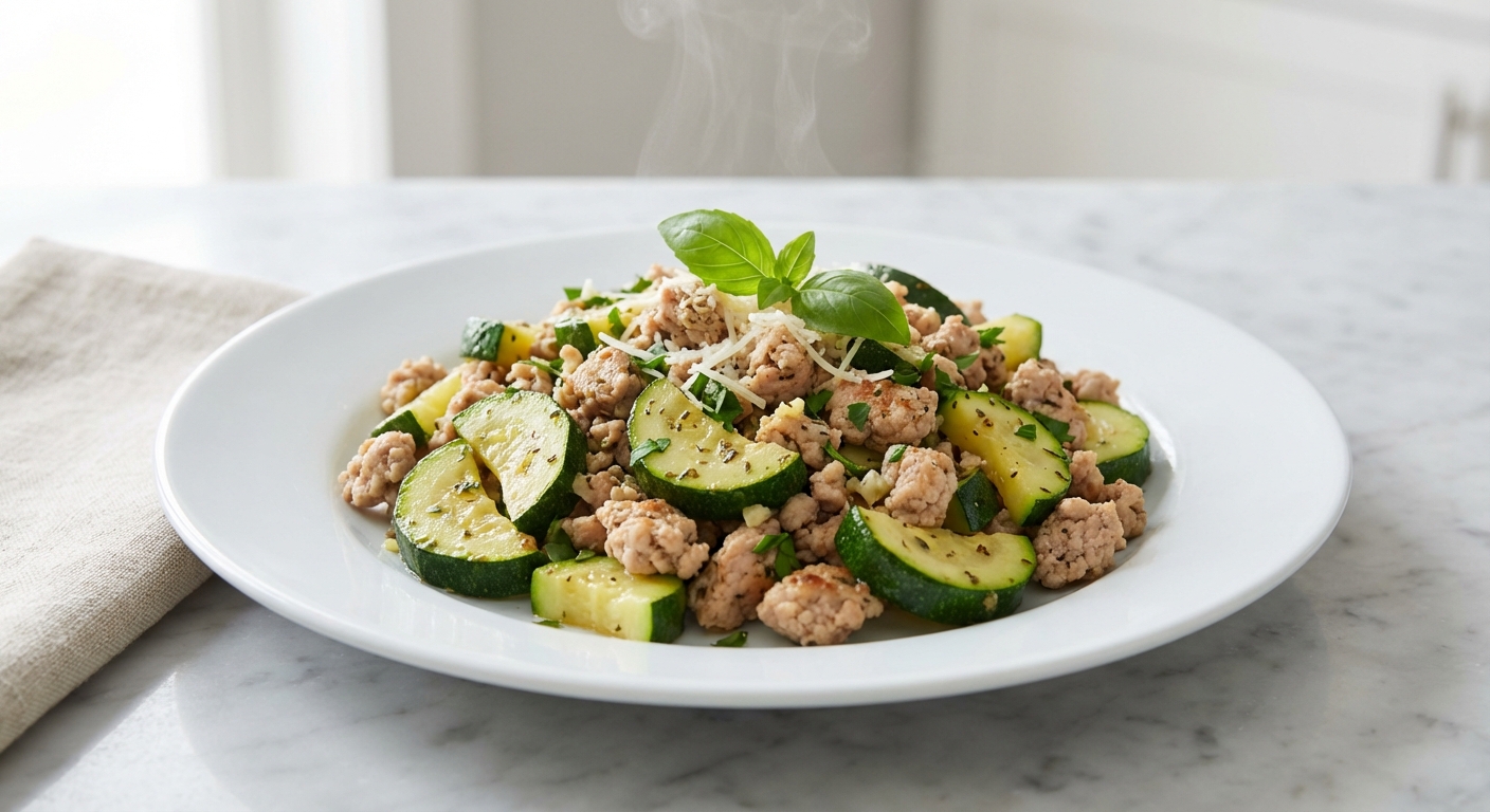 20-Minute Zucchini and Ground Turkey Skillet