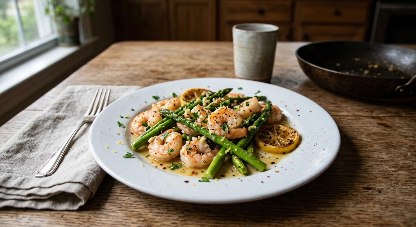 One-Pan Lemon Garlic Shrimp and Asparagus