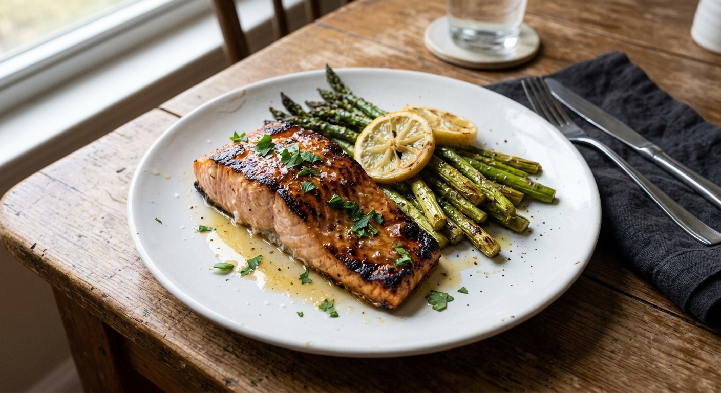 One-Pan Lemon Garlic Butter Salmon and Asparagus