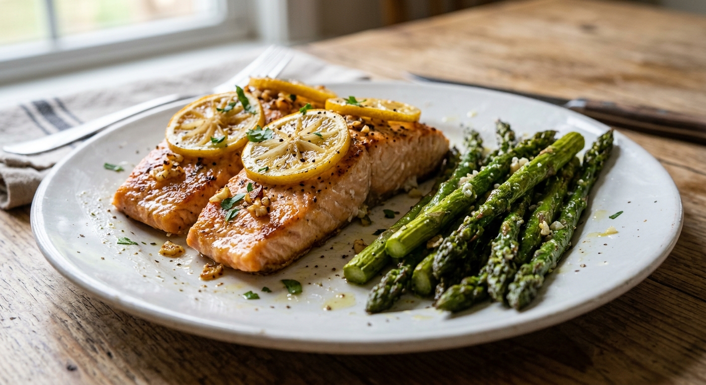 Lemon Garlic Sheet Pan Salmon and Asparagus