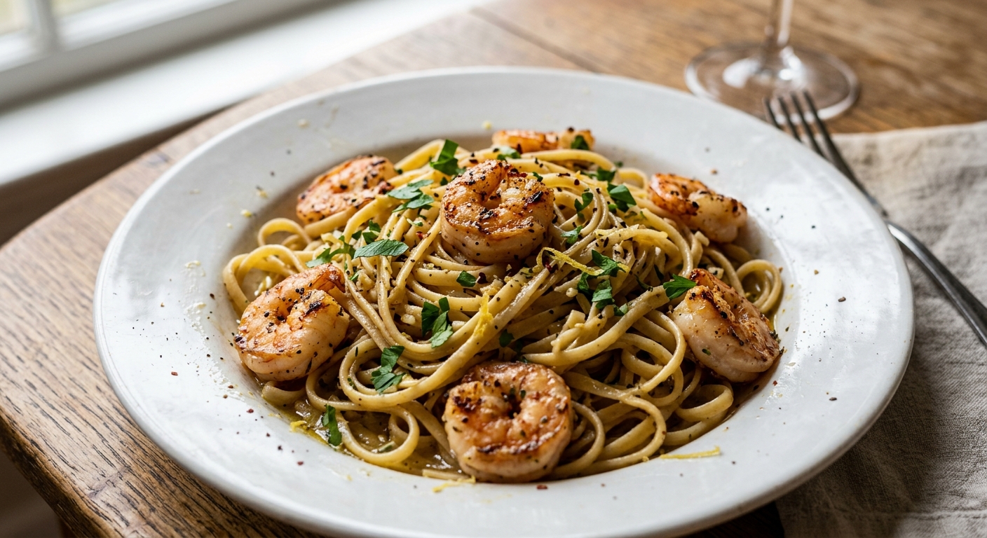 Lemon Garlic Butter Shrimp Pasta