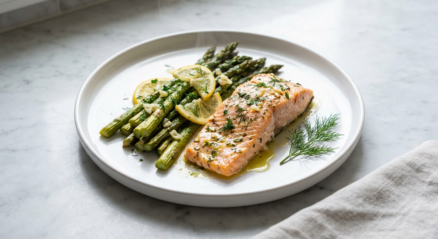 15-Minute Lemon Herb Salmon and Asparagus