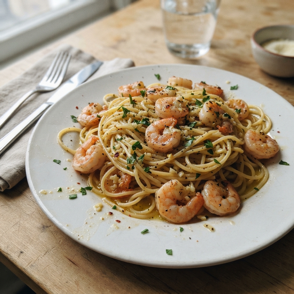 One-Pan Garlic Butter Shrimp and Pasta