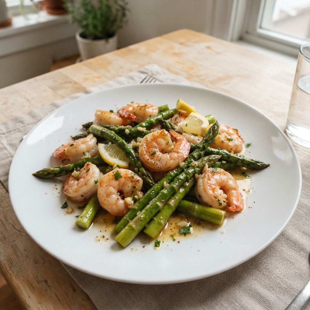 One-Pan Garlic Butter Shrimp and Asparagus