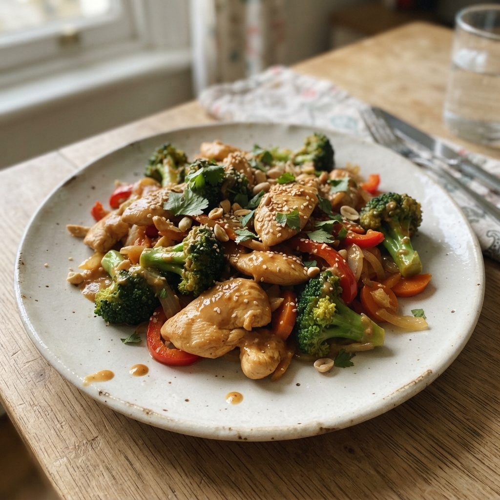 Creamy Peanut Butter and Chicken Stir-Fry