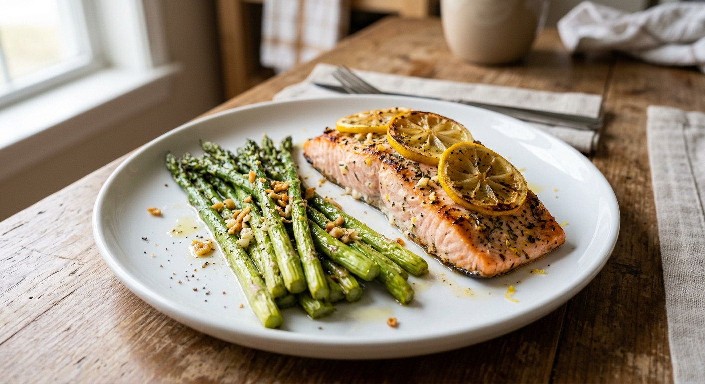 Lemon Garlic Sheet Pan Salmon and Asparagus
