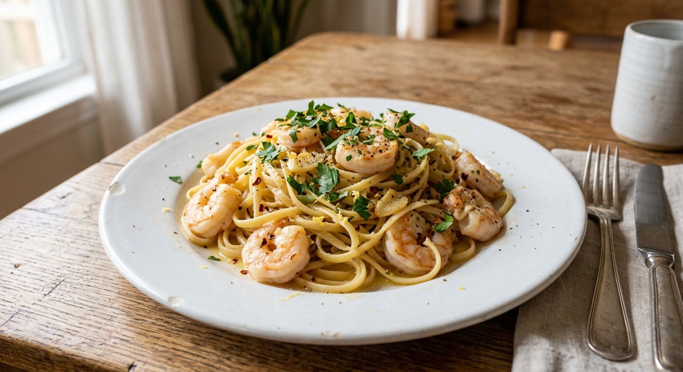 Lemon Garlic Butter Shrimp Pasta