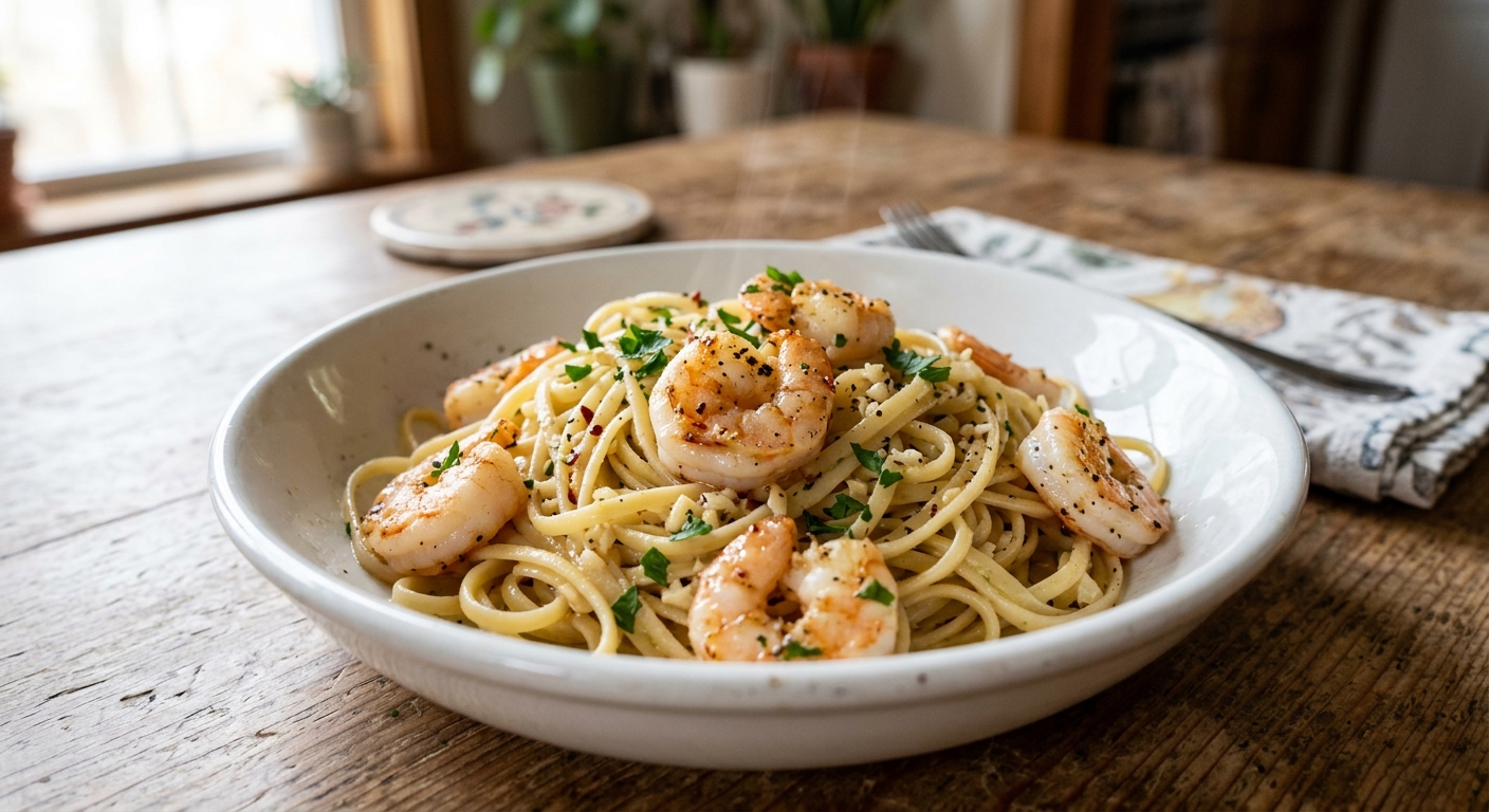 One-Pan Lemon Garlic Shrimp Pasta