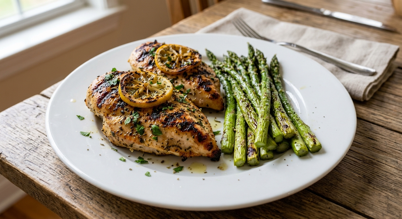Lemon-Herb Grilled Chicken and Asparagus