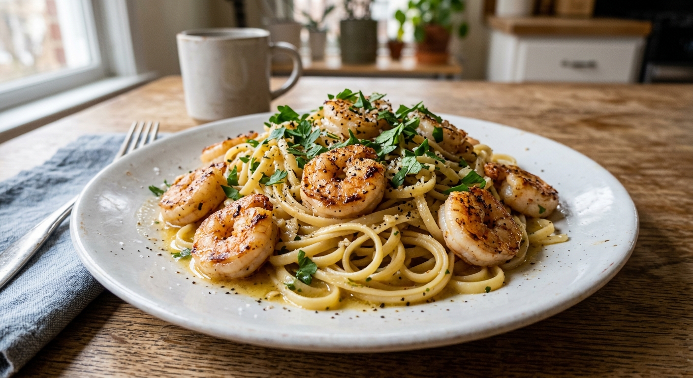 Lemon Garlic Butter Shrimp Pasta