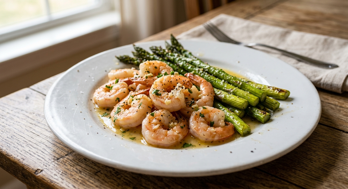 One-Pan Lemon Garlic Shrimp and Asparagus