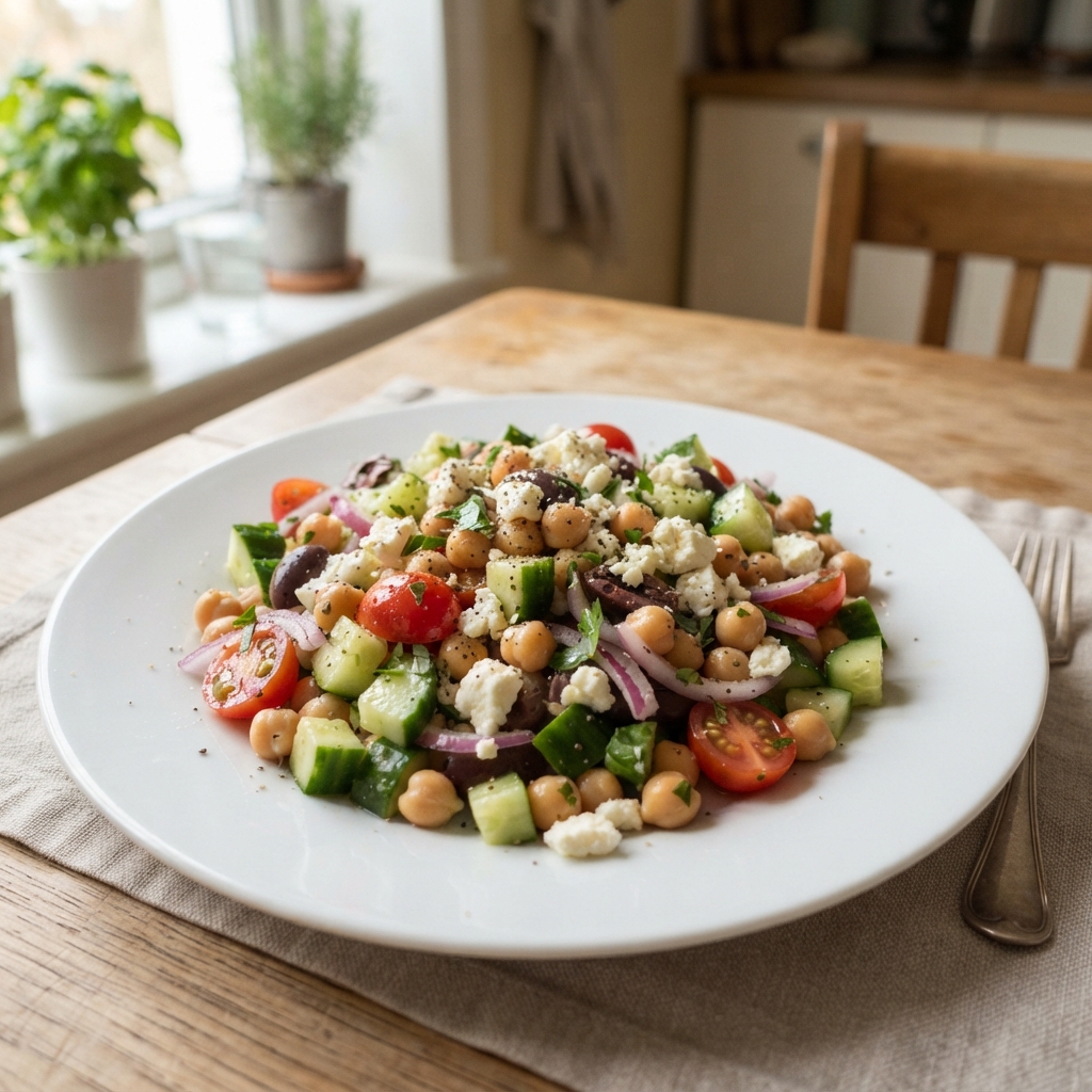 Mediterranean Chickpea and Cucumber Salad