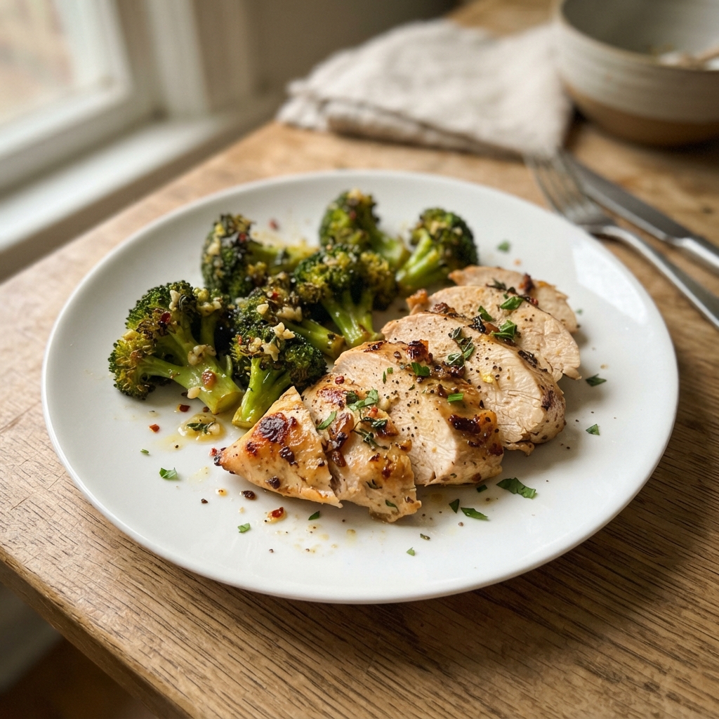 Lemon Garlic Sheet Pan Chicken and Broccoli