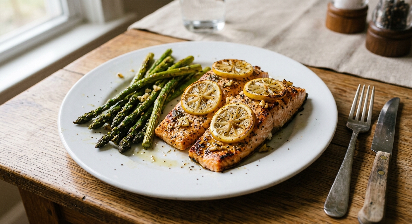 Lemon Garlic Sheet Pan Salmon and Asparagus