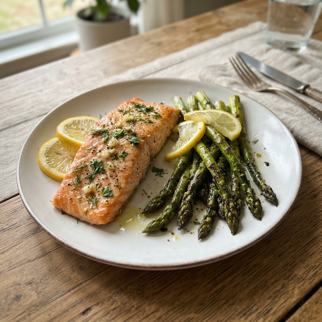 Lemon Herb Sheet Pan Salmon and Asparagus