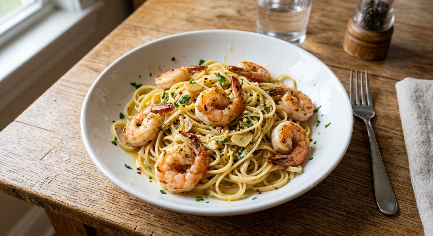 Lemon Garlic Butter Shrimp Pasta