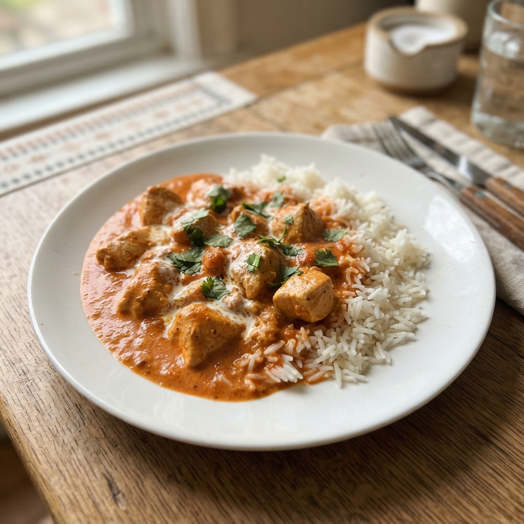 One-Pan Creamy Butter Chicken and Rice