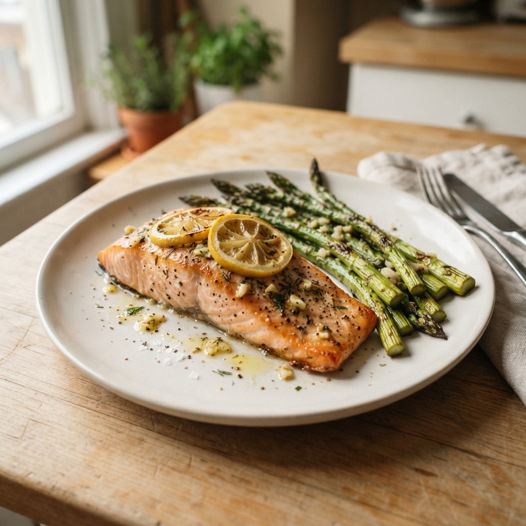 Lemon Garlic Sheet Pan Salmon and Asparagus