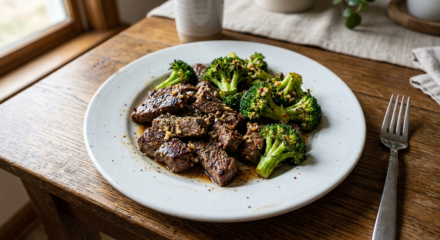 One-Pan Garlic Herb Steak and Broccoli