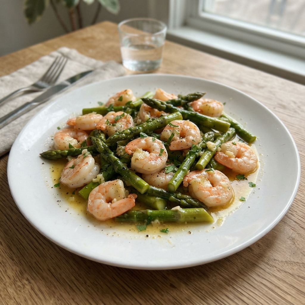One-Pan Garlic Butter Shrimp and Asparagus