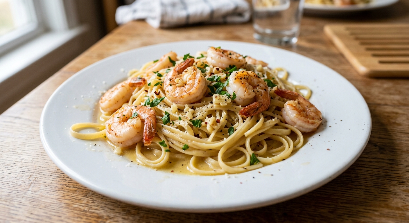 Lemon Garlic Butter Shrimp Pasta