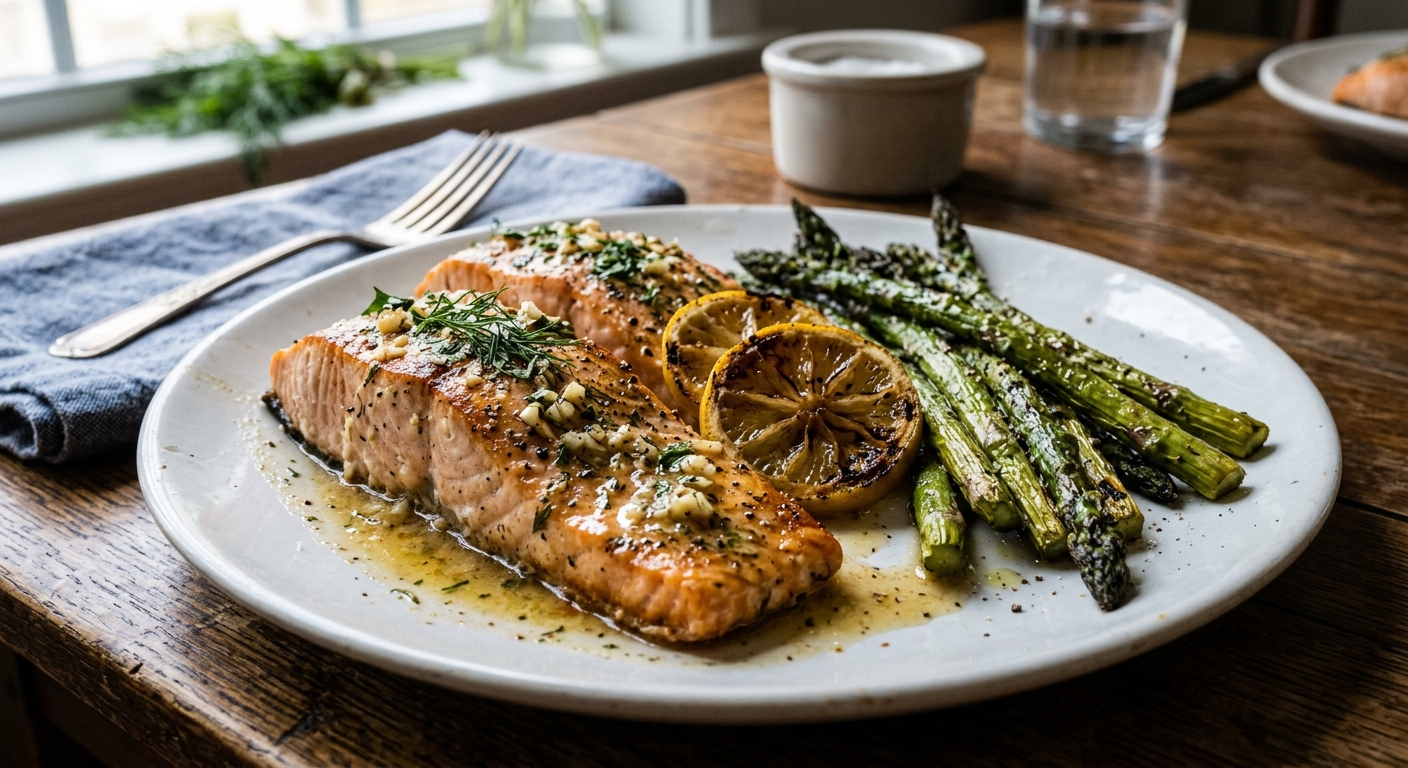 Lemon Garlic Sheet Pan Salmon and Asparagus
